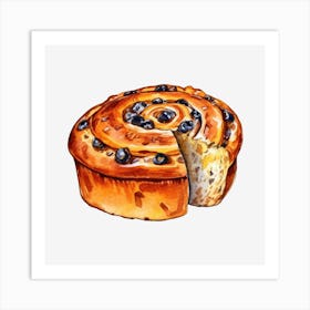 Blueberry Bun Art Print