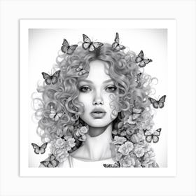 Butterfly Girl 17 Art Print