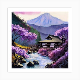 Japan Japanese House Typical Nature Landscape Art Print