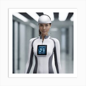 Woman In A Futuristic Suit Art Print