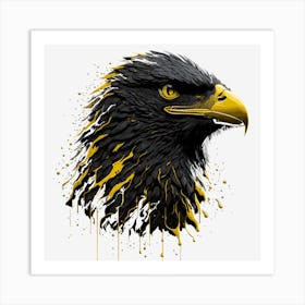 Eagle Golden splash Art Print