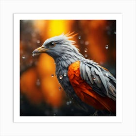 Bird In The Rain Art Print