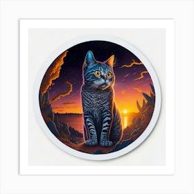 Cat Colored Sky (5) Art Print