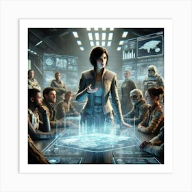 A Sci Fi Scene Showcasing Celis Veyrin Crisis Mediation Art Print