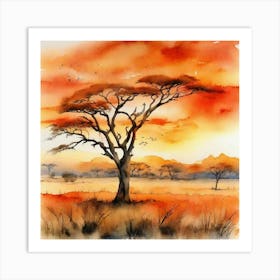 Acacia Tree Art Print