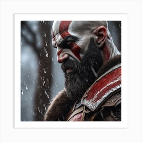 Kratos God of War Portrait Art Print