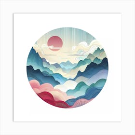 Mountains And Clouds Art Print