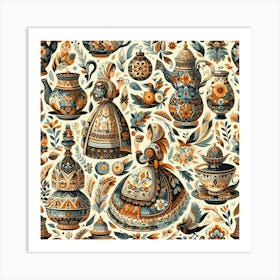 Slavic Folk Art 2 Art Print