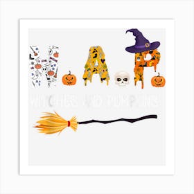 Halloween Witches And Pumpkins Funny Halloween Costume Art Print