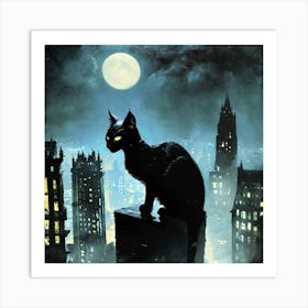 Black cat Art Print