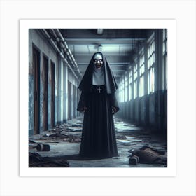 Nun ghost Art Print