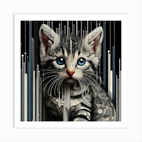 Robot Cat Canvas Art Art Print