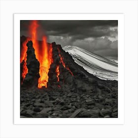 Lava - Black And White Art Print