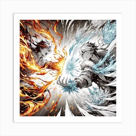 Manga Panel Fight Art Print