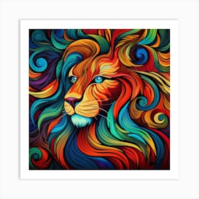 Colorful Lion 1 Art Print