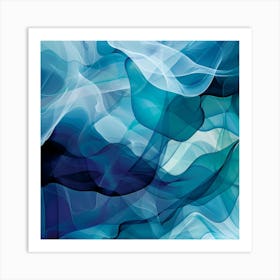 Abstract Blue Wave Art Print