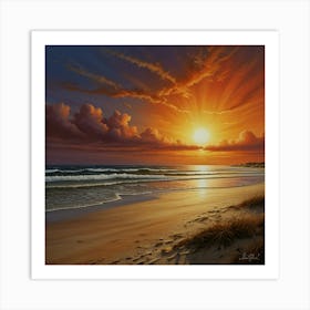 Sunset On The Beach 2 Art Print