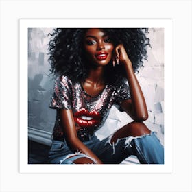 Afro Girl 70 Art Print