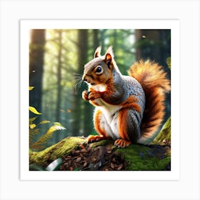 Squirrel In The Forest 375 Art Print