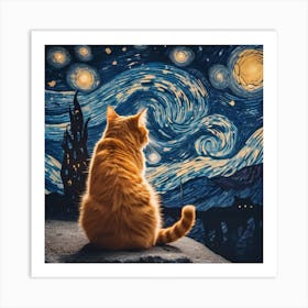 van goth GINGER CAT Art Print