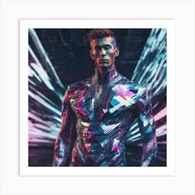 Futuristic Man In Futuristic Suit 61 Art Print