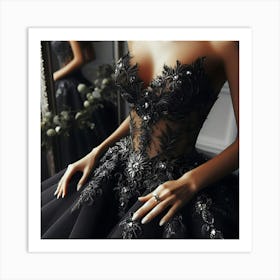 A Beautiful Black Wedding Designer Dress 3 Art Print