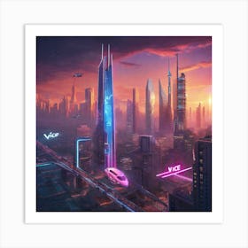 Futuristic Cityscape 130 Art Print