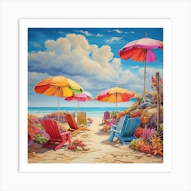 Colors Of The Beach Art Print Art Print