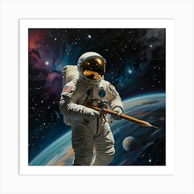 Astronaut In Space Art Print