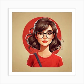 Girl With Glasses Art Print