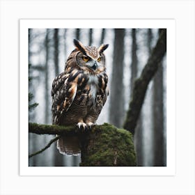 Owl In The Forest Art Print