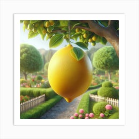 Lemon Tree In The Garden 1 Art Print