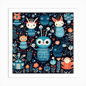 Playful And Whimsical A Pattern Featuring Whimsical Creatures Playful Patterns And A Touch Of Mag 83495671 (1) Art Print