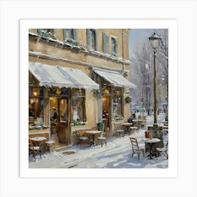 Snow Cafe Art Print