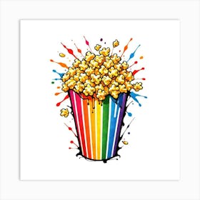 Rainbow Popcorn Art Print