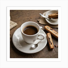 Italian Espresso Create An Image Of A Perfectly Brewed Italian Espresso In A Small Porcelain Cup Wit 2187191441 Art Print