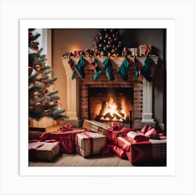 Christmas In The Living Room 10 Art Print