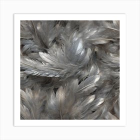 Silver Feathers Art Print