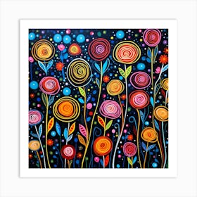 Colorful Flowers 9 Art Print