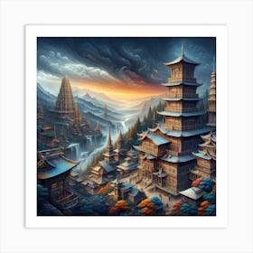 Asian City Art Print