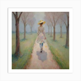 Girl In A Yellow Hat Art Print