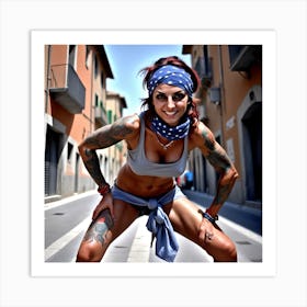 Tattooed Woman Art Print