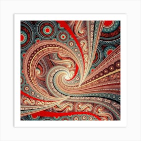 Fractal Wavy Pattern Abstract Art Print