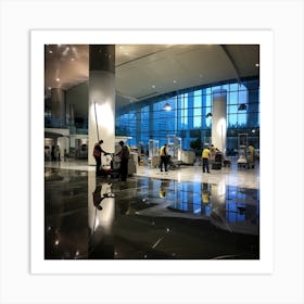 Photo Reflecting the Facility Managment in Airport Art Print