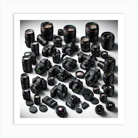 Collection Of Camera Lenses Art Print