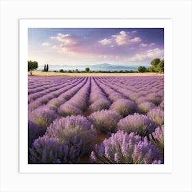 Lavender Field At Sunset Art Print