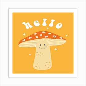 Hello Mushroom Art Print