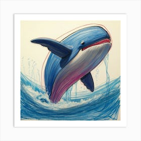 Whales In The Water Art Print