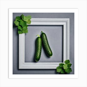 Cucumbers In A Frame 5 Art Print