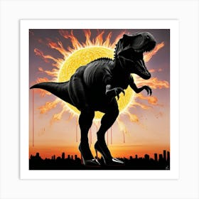 Dino with heels 1 Art Print